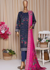 HZ Textiles Printed Linen Slub 3 Piece Unstitched Suit HZ25LSS LSD-308